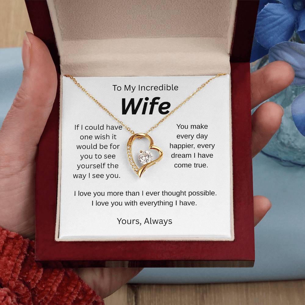 My wish for you-to my wife- forever love necklace