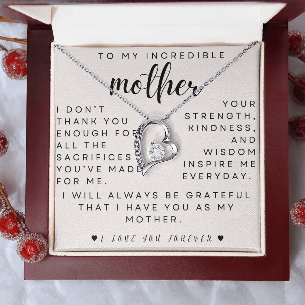 to my mother- you inspire me- forever love necklace