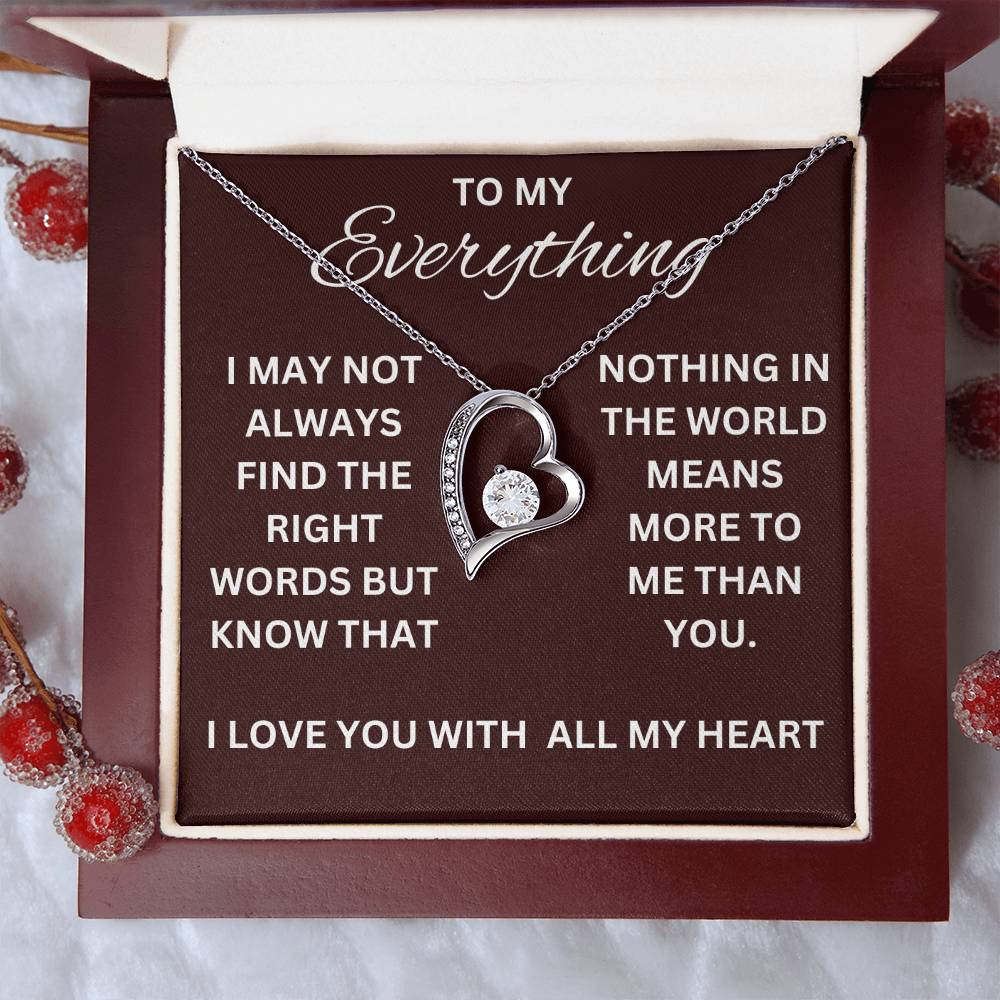 Forever Love Necklace- The Right Words- Wife, Girlfriend