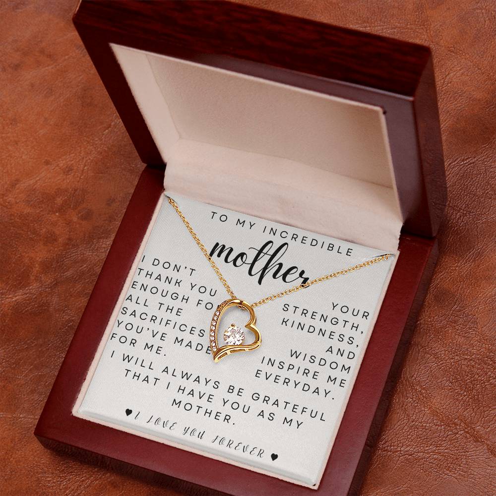 to my mother- you inspire me- forever love necklace