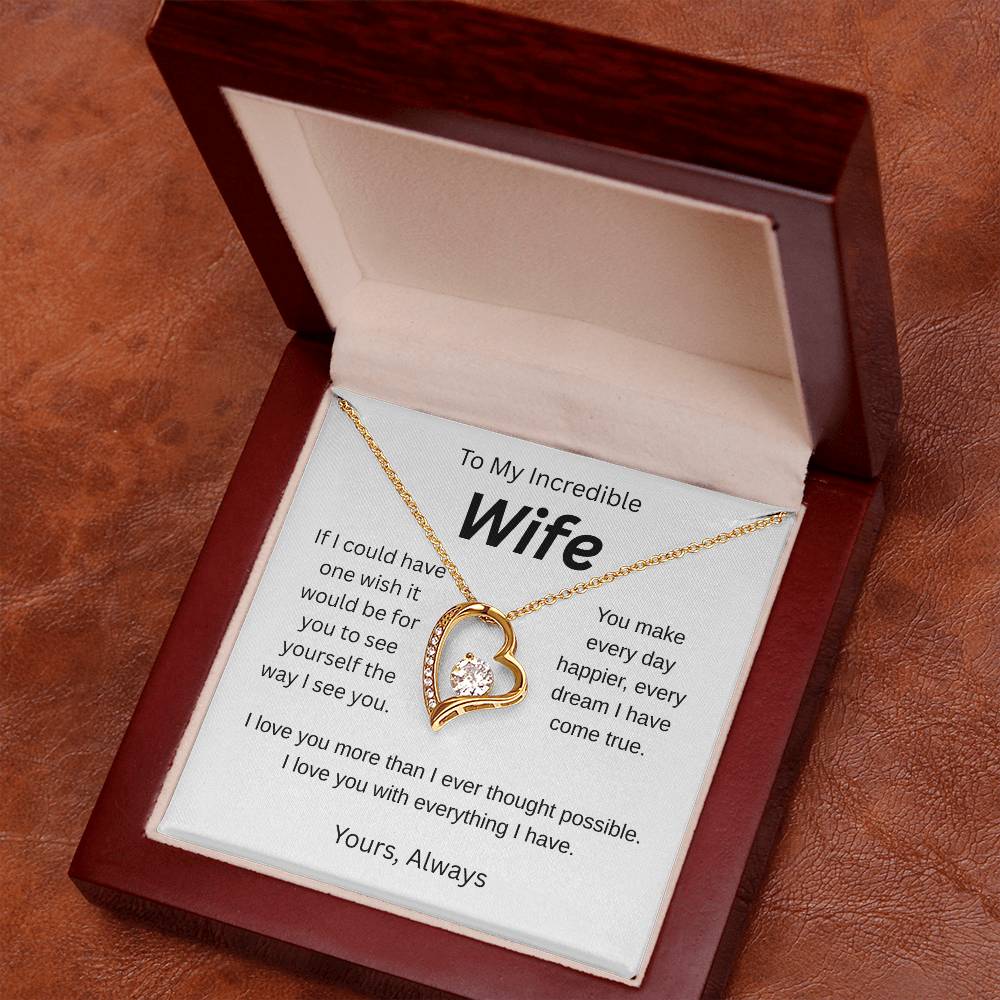 My wish for you-to my wife- forever love necklace