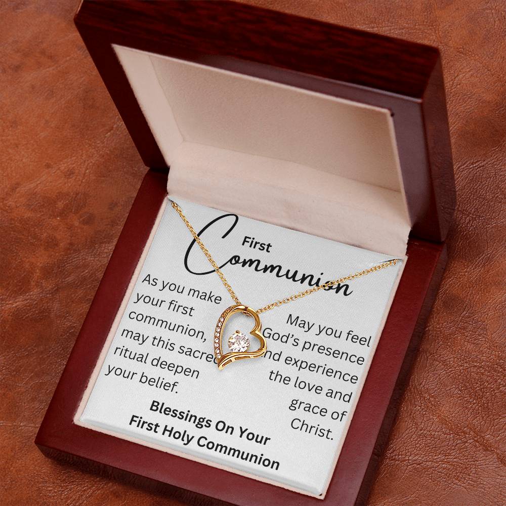 To my girl- blessings on your communion- Forever love necklace