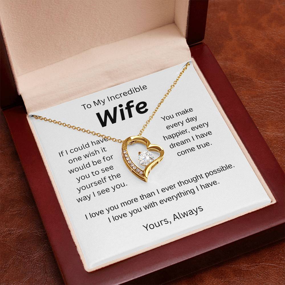 My wish for you-to my wife- forever love necklace