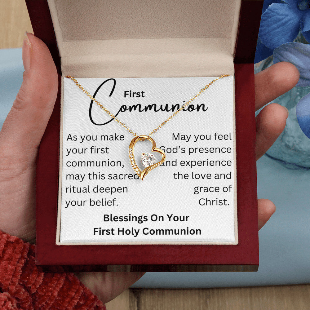 To my girl- blessings on your communion- Forever love necklace