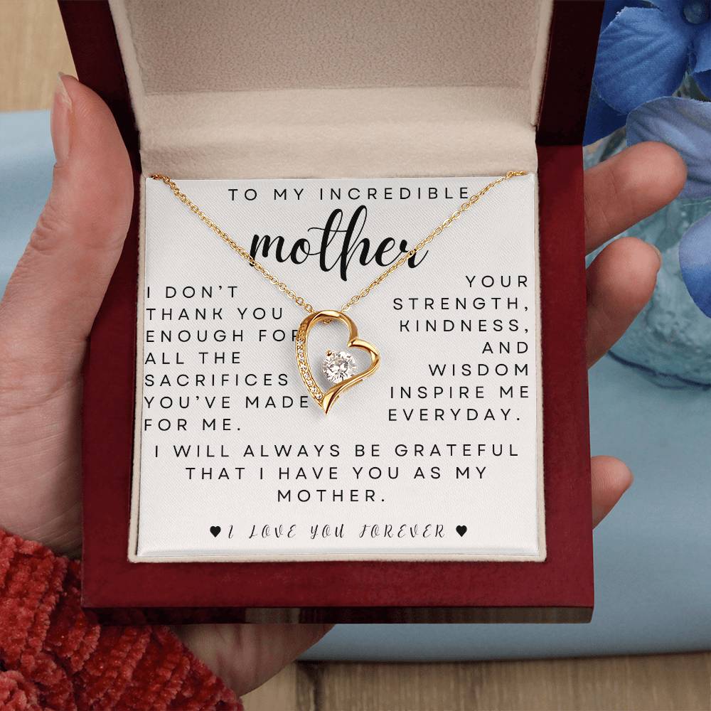 to my mother- you inspire me- forever love necklace