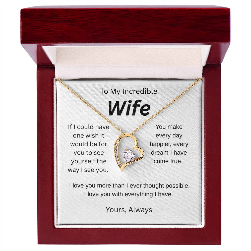 My wish for you-to my wife- forever love necklace