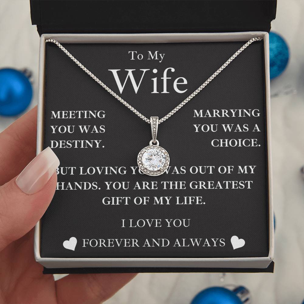 to my wife- MY GREATEST GIFT- eternal hope necklace