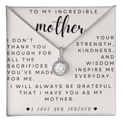 to my mother- you inspire me- eternal hope necklace