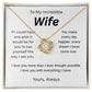 My wish for you-to my wife- love knot necklace