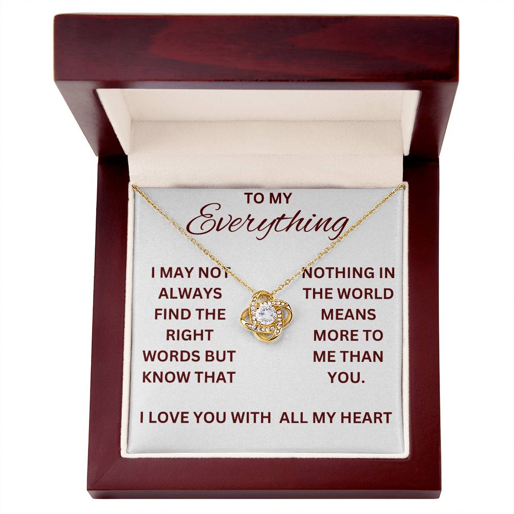 Love Knot Necklace- The Right Words- Wife, Girlfriend