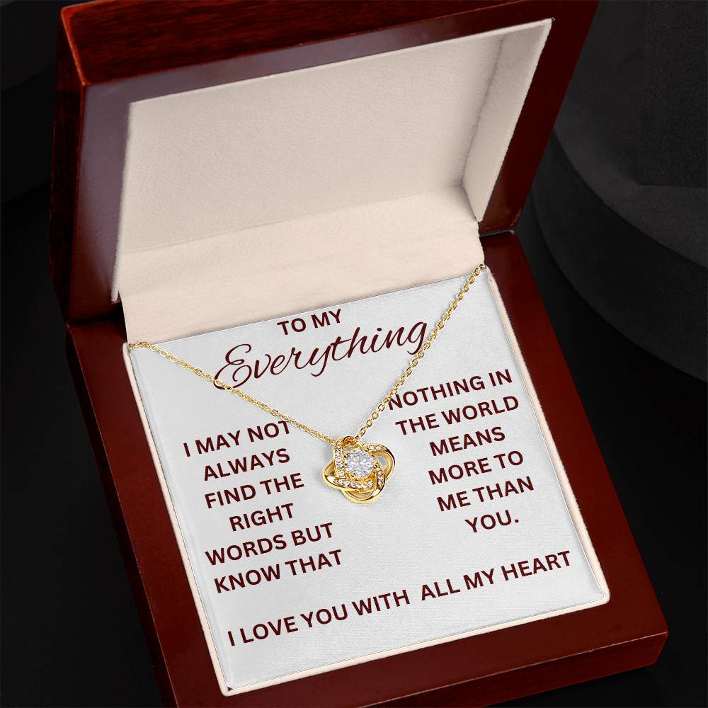 Love Knot Necklace- The Right Words- Wife, Girlfriend