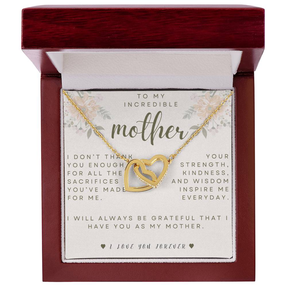 To My Mother- I Don't Thank You Enough- Interlocking Hearts Necklace