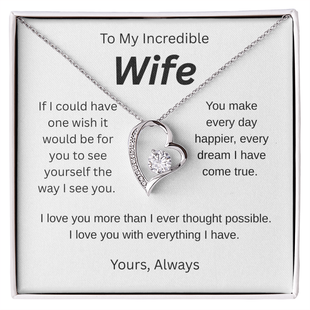 My wish for you-to my wife- forever love necklace