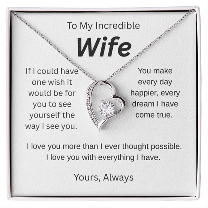 My wish for you-to my wife- forever love necklace