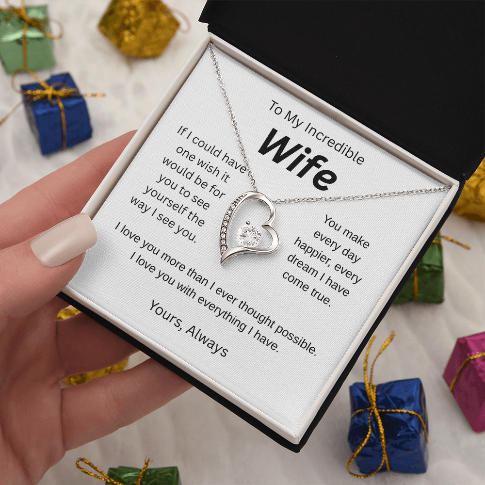 My wish for you-to my wife- forever love necklace