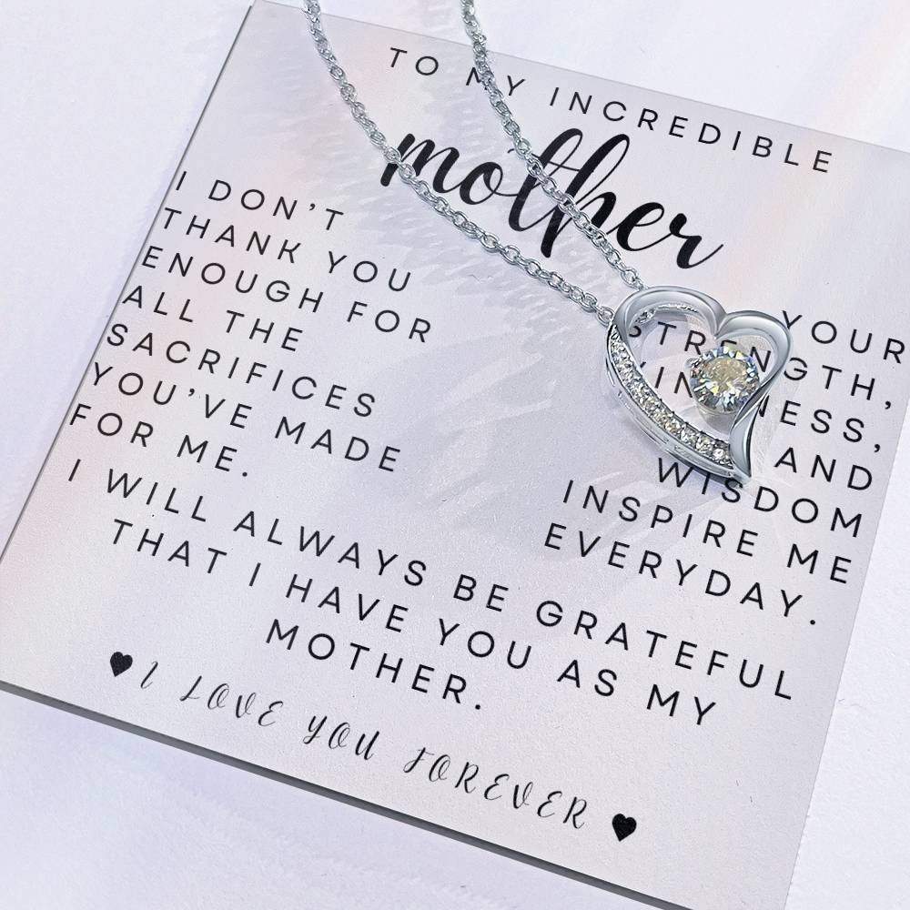 to my mother- you inspire me- forever love necklace