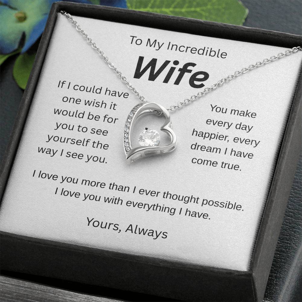 My wish for you-to my wife- forever love necklace