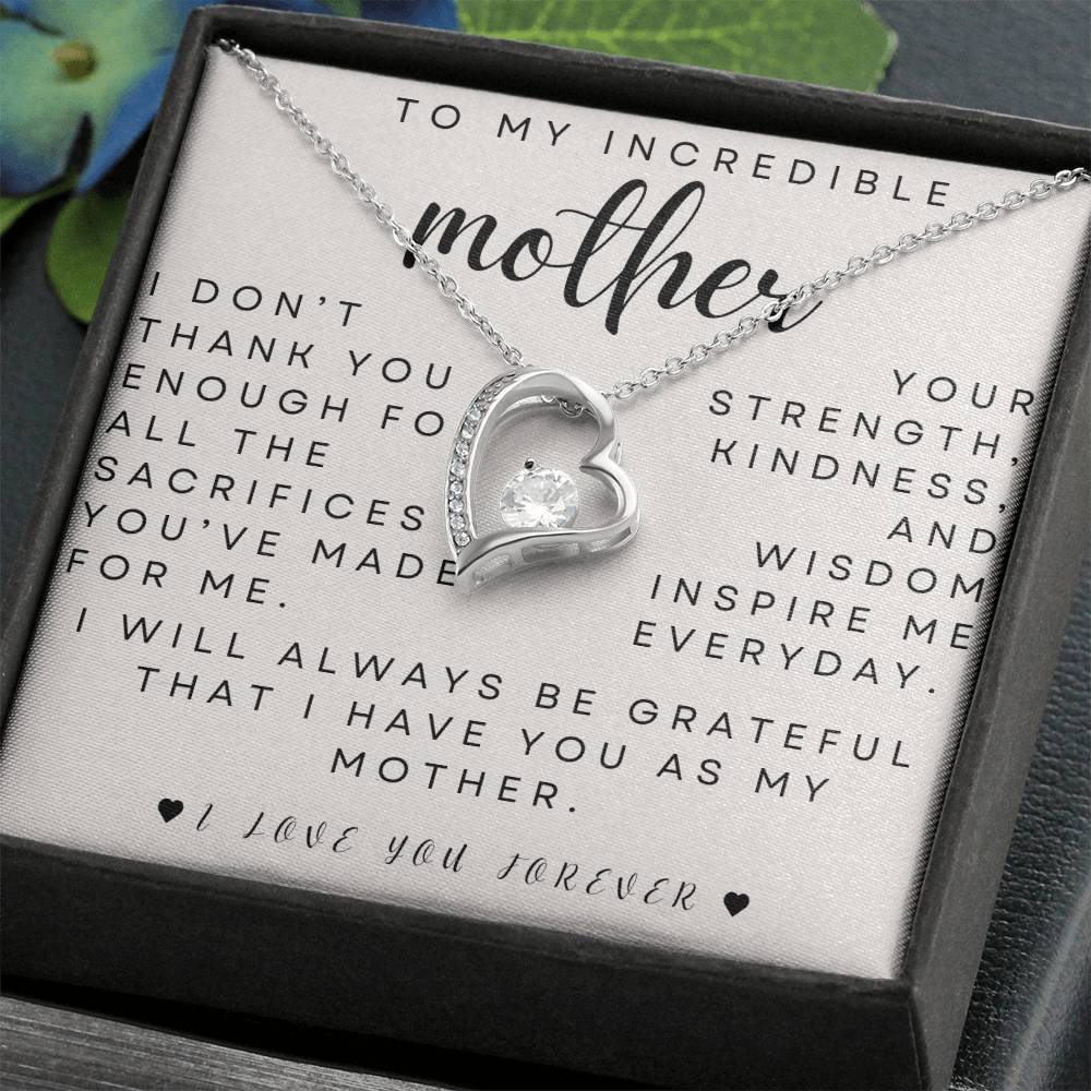 to my mother- you inspire me- forever love necklace