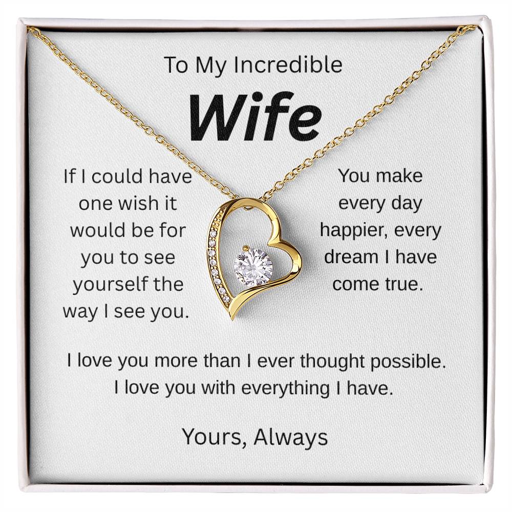 My wish for you-to my wife- forever love necklace