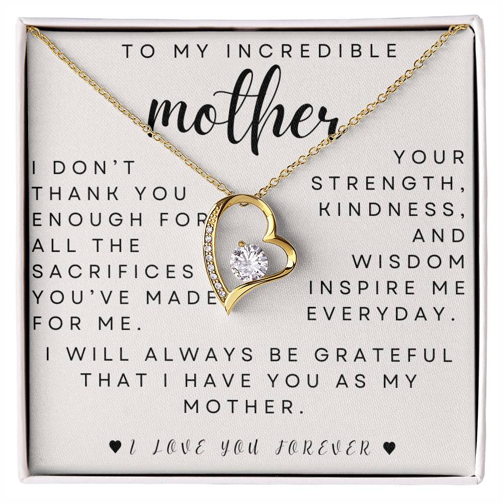 to my mother- you inspire me- forever love necklace