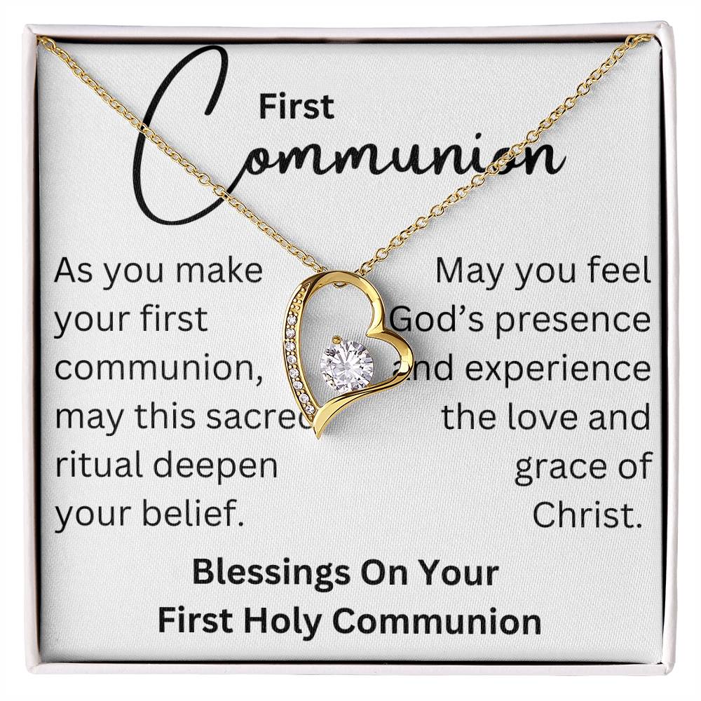 To my girl- blessings on your communion- Forever love necklace