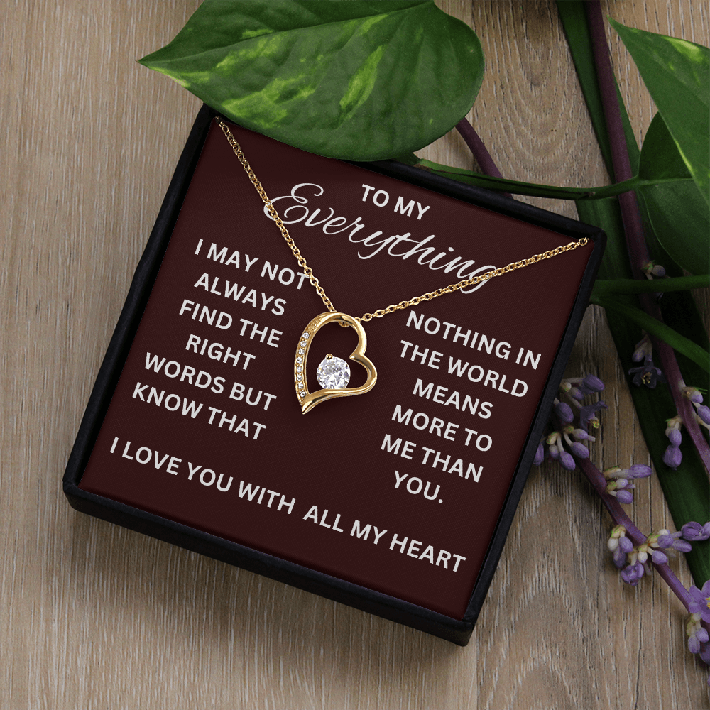 Forever Love Necklace- The Right Words- Wife, Girlfriend