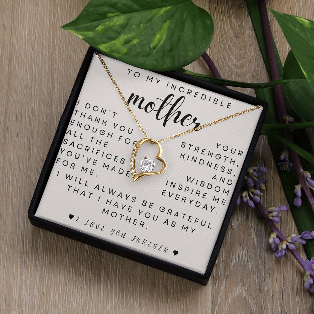 to my mother- you inspire me- forever love necklace