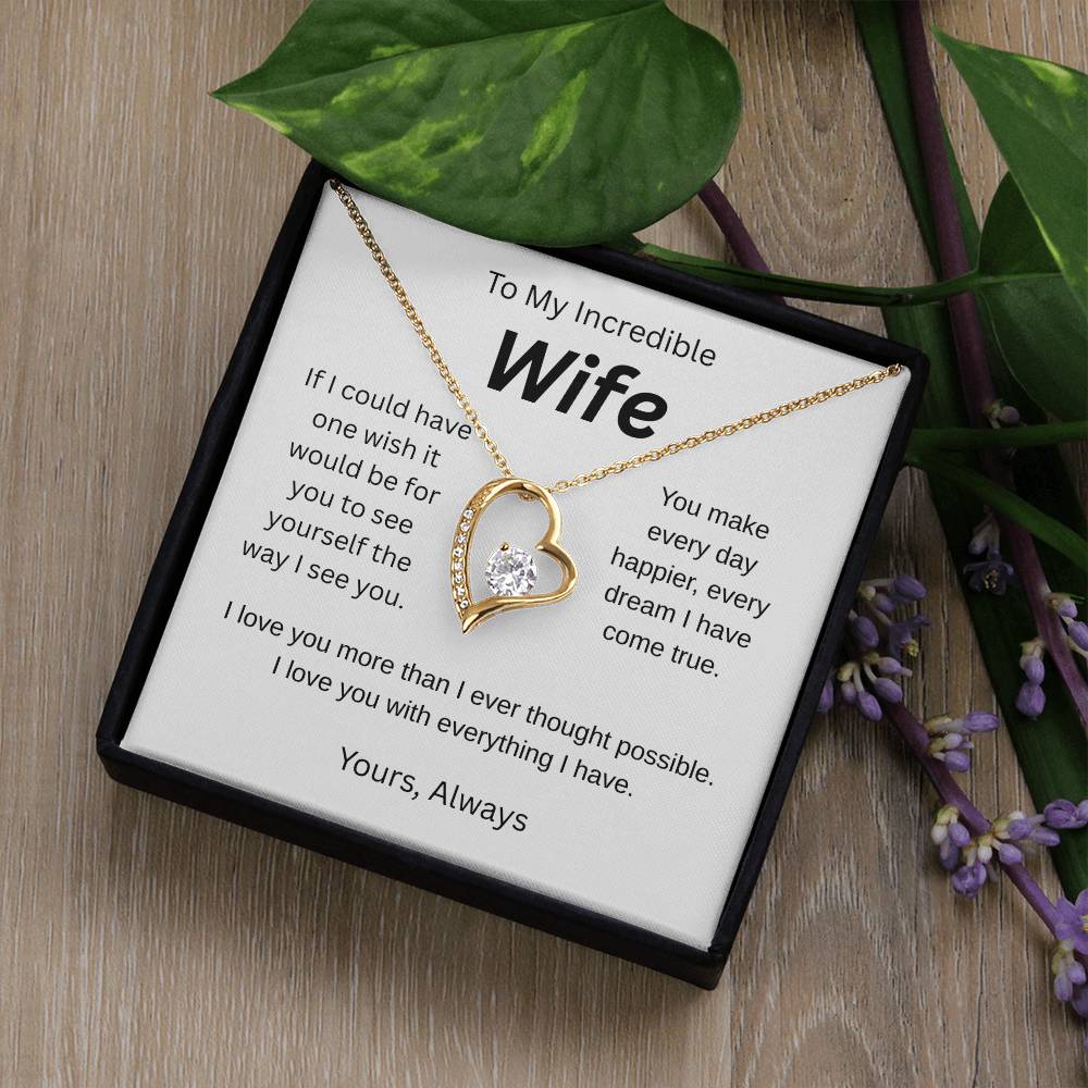 My wish for you-to my wife- forever love necklace
