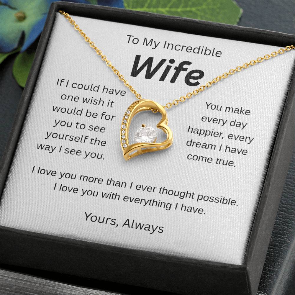 My wish for you-to my wife- forever love necklace