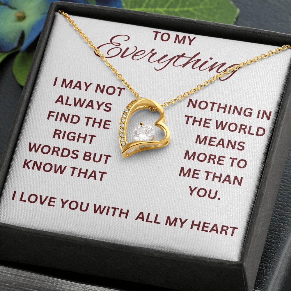 Forever Love Necklace- The Right Words- Wife, Girlfriend